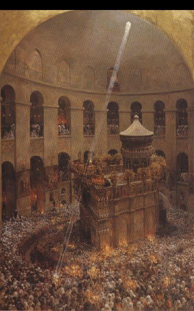 Eugene Girardet The Sacred Fire of Jerusalem